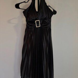 Speechless Y2k Black Pleated Halter Dress